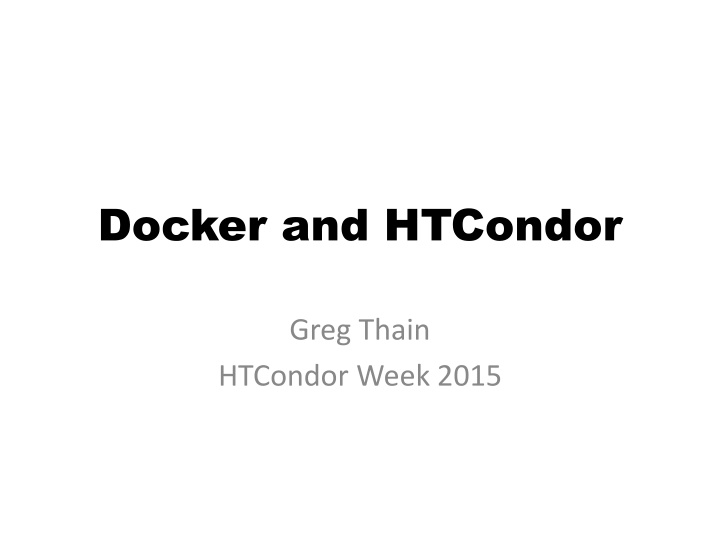 docker and htcondor