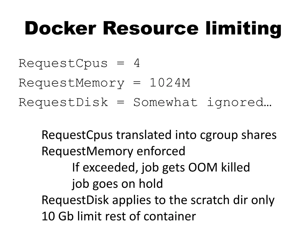 docker resource limiting