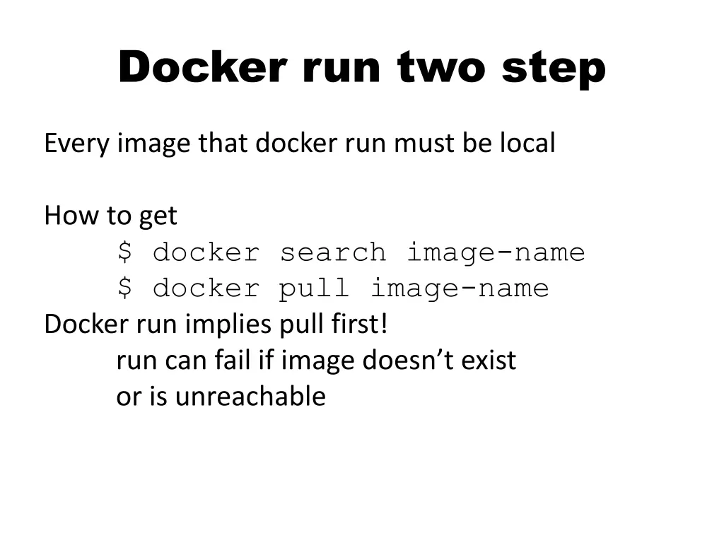 docker run two step