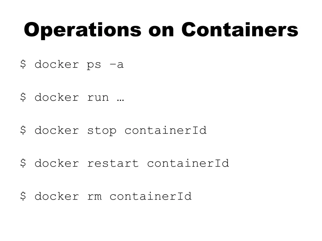 operations on containers