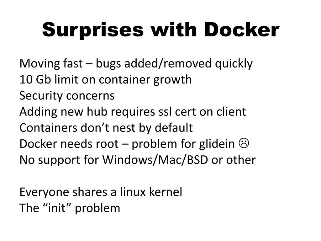 surprises with docker