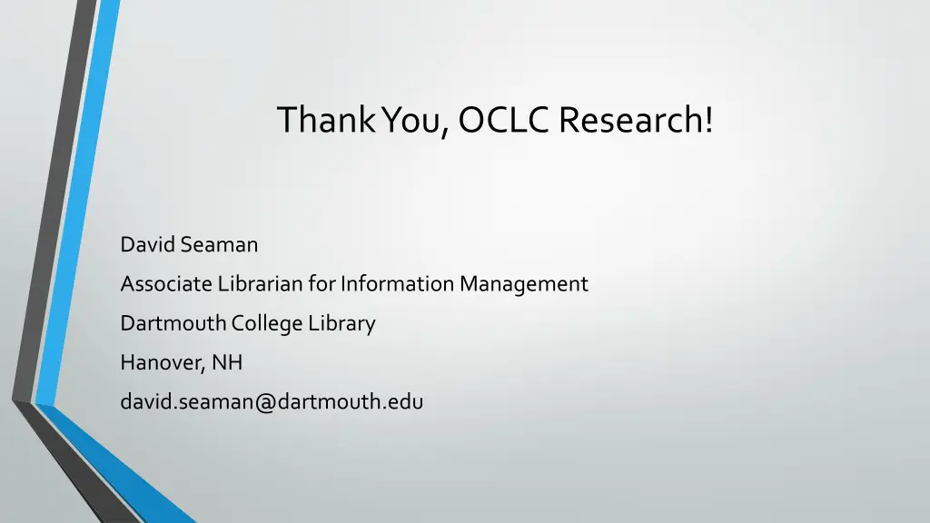 thank you oclc research