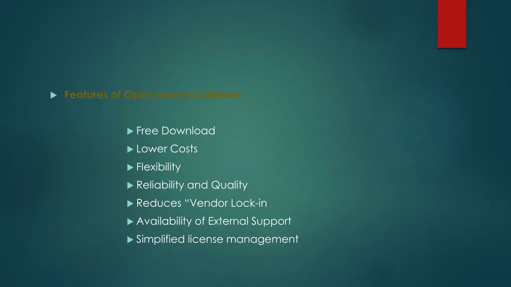 features of open sources software