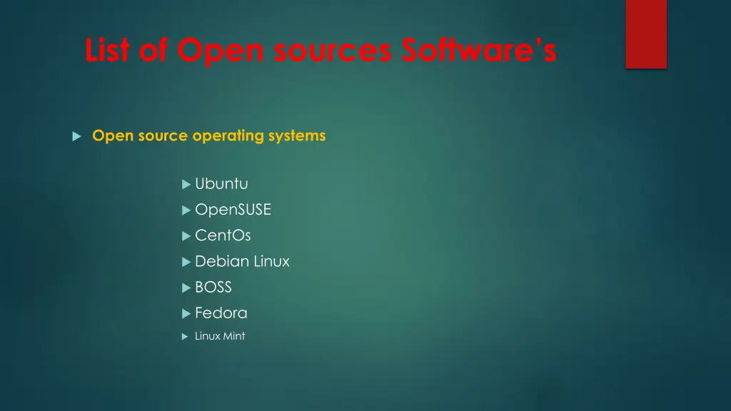 list of open sources software s