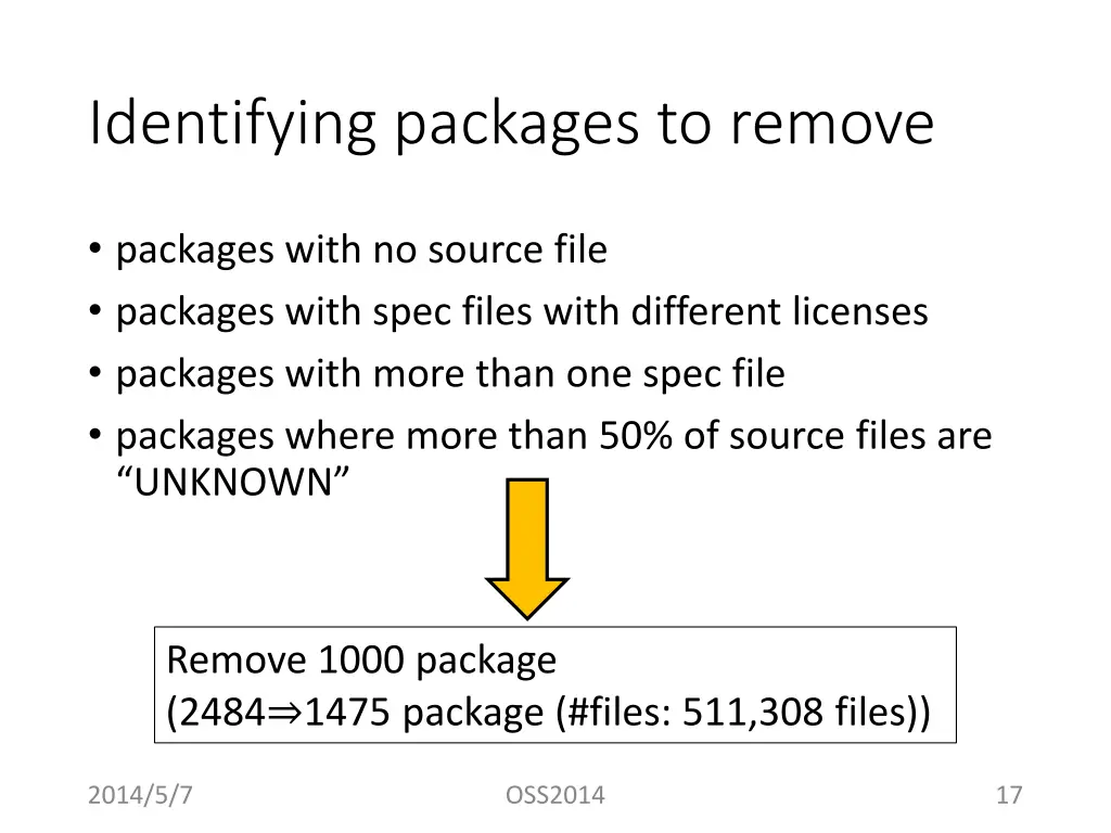 identifying packages to remove