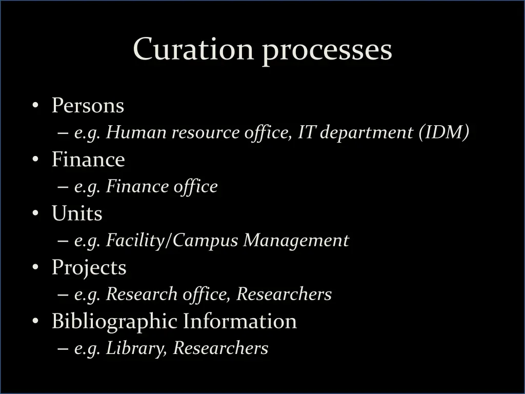 curation processes