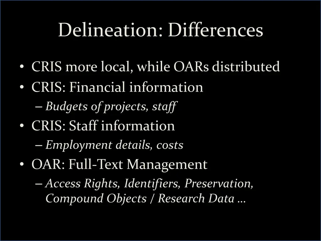 delineation differences