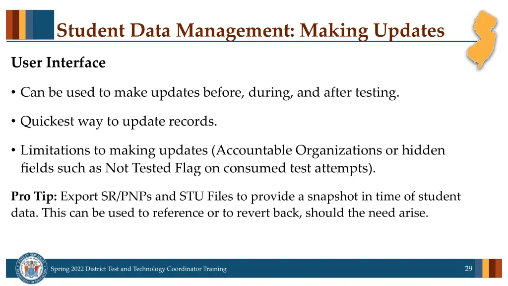 student data management making updates