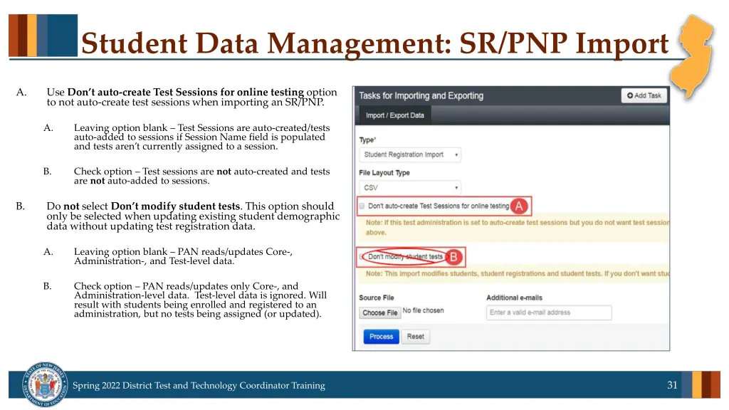 student data management sr pnp import