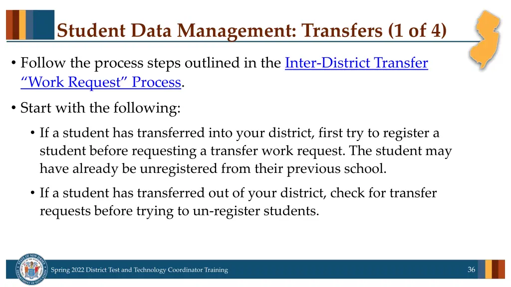 student data management transfers 1 of 4