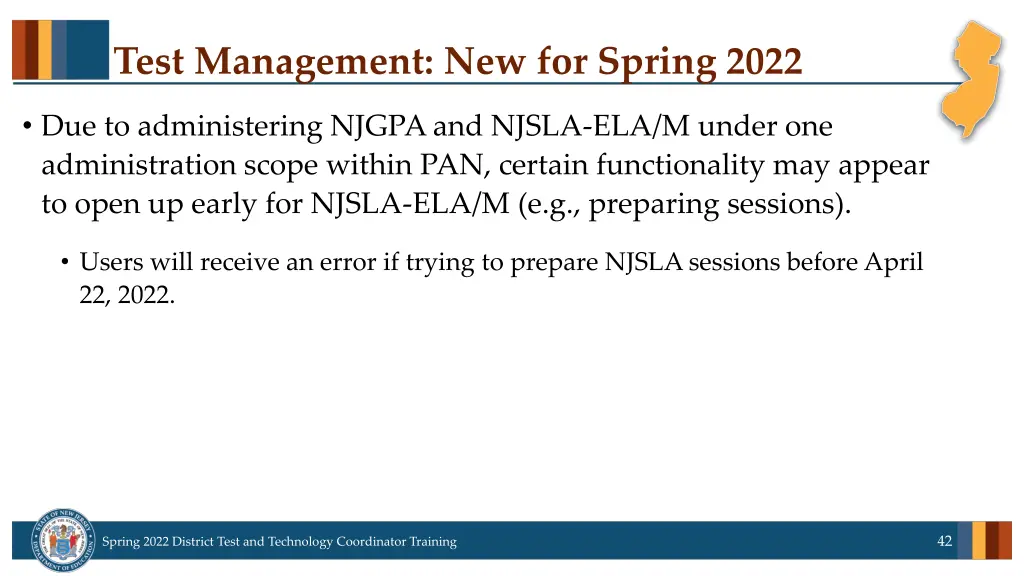 test management new for spring 2022