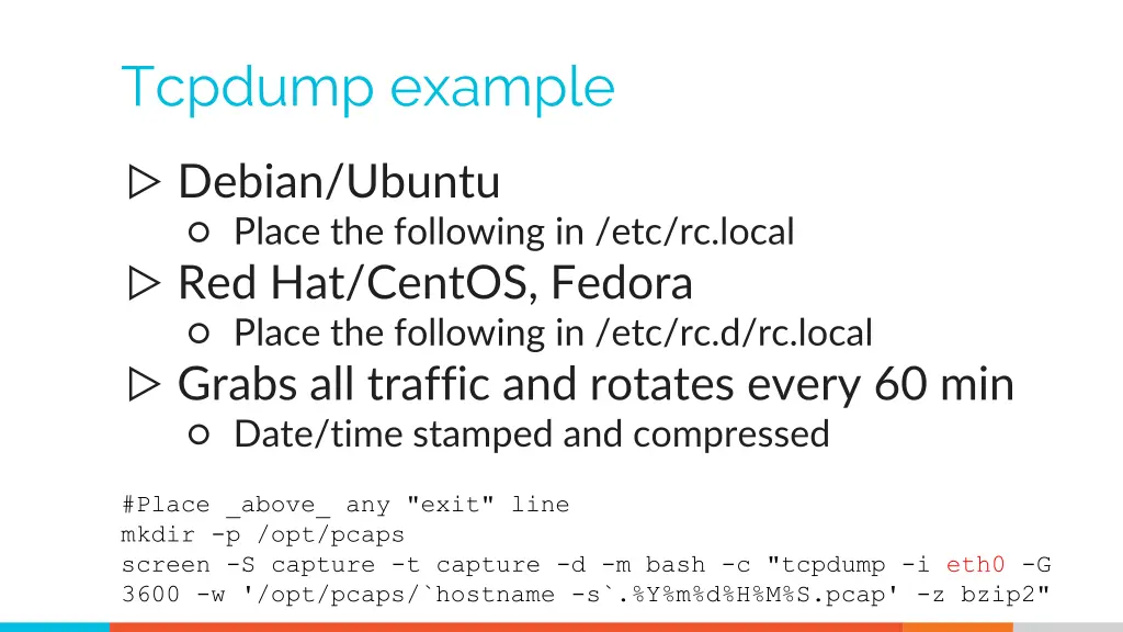 tcpdump example