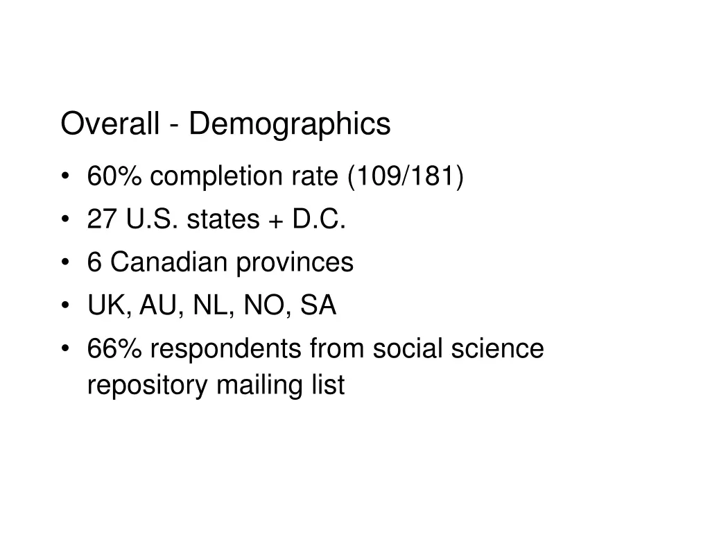 overall demographics