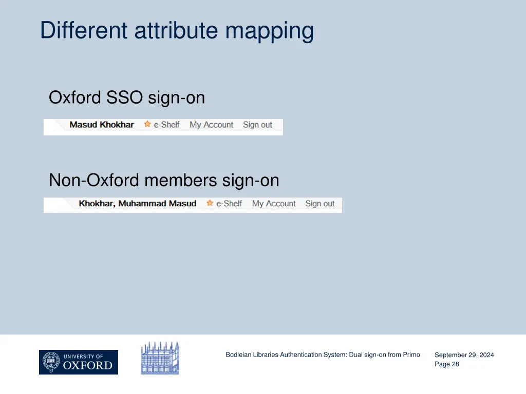 different attribute mapping