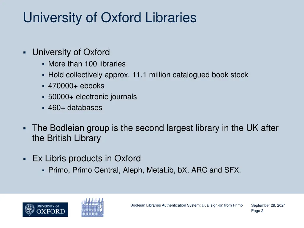 university of oxford libraries