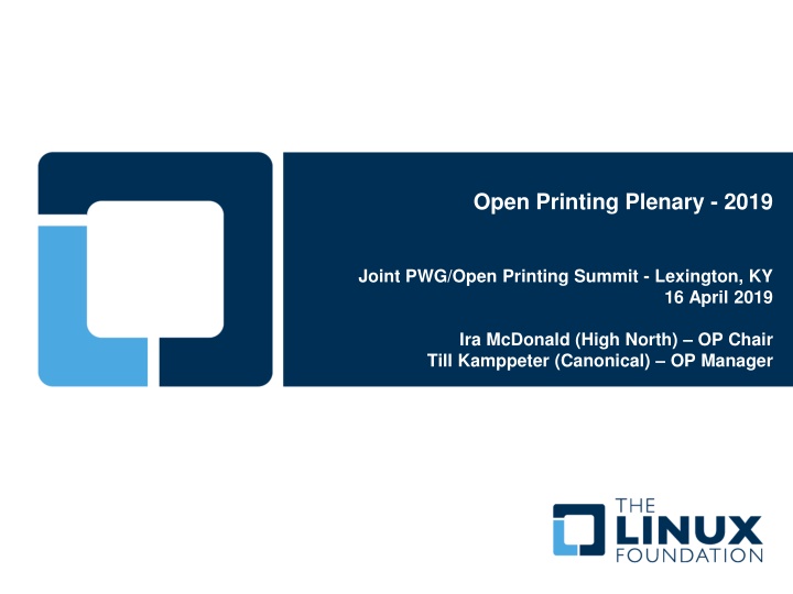 open printing plenary 2019