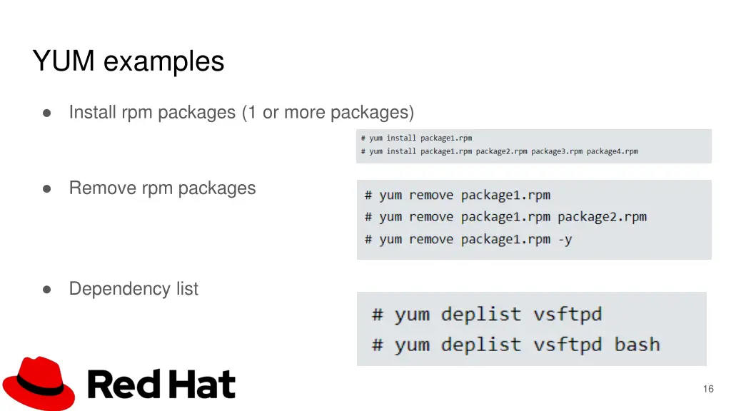 yum examples