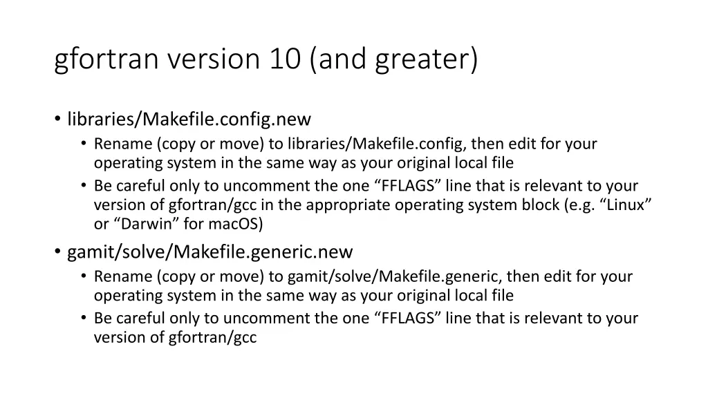 gfortran version 10 and greater 1