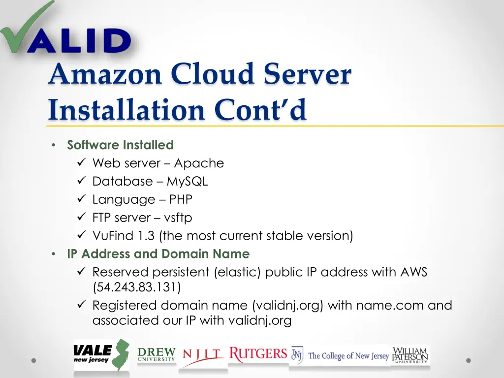 amazon cloud server installation cont d