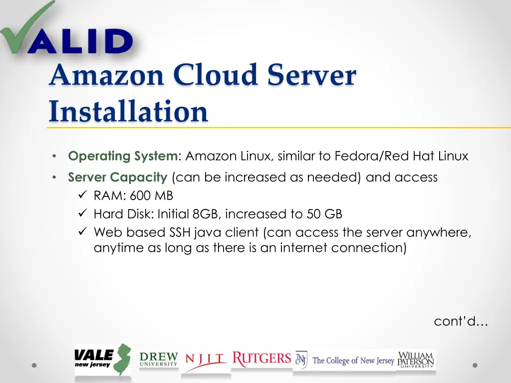 amazon cloud server installation