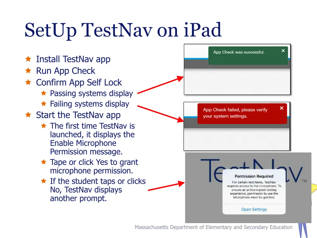 setup testnav on ipad