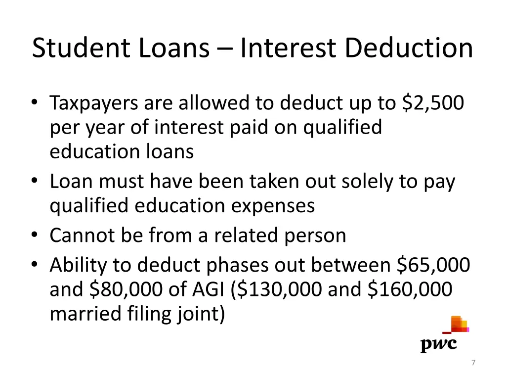 student loans interest deduction