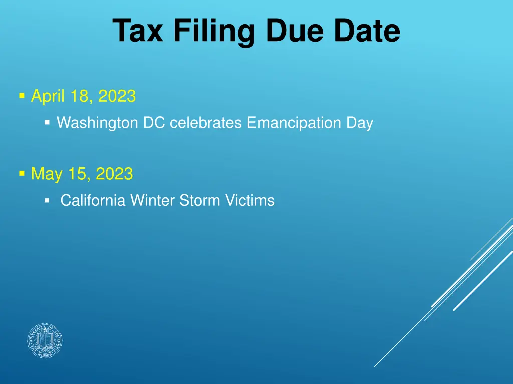 tax filing due date