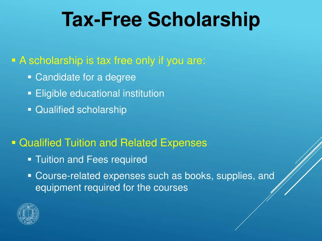 tax free scholarship