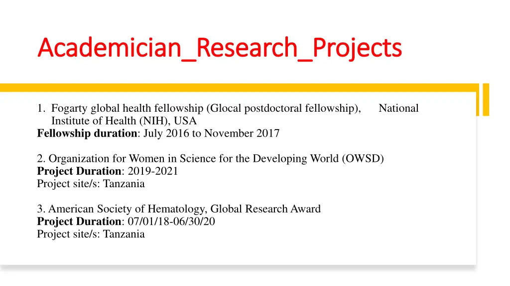 academician research projects academician