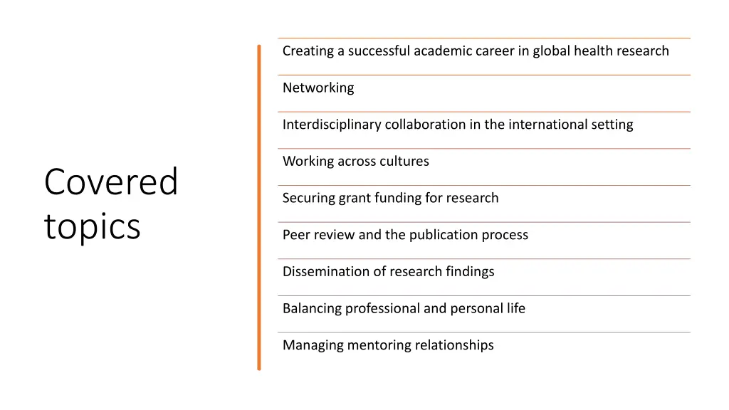 creating a successful academic career in global