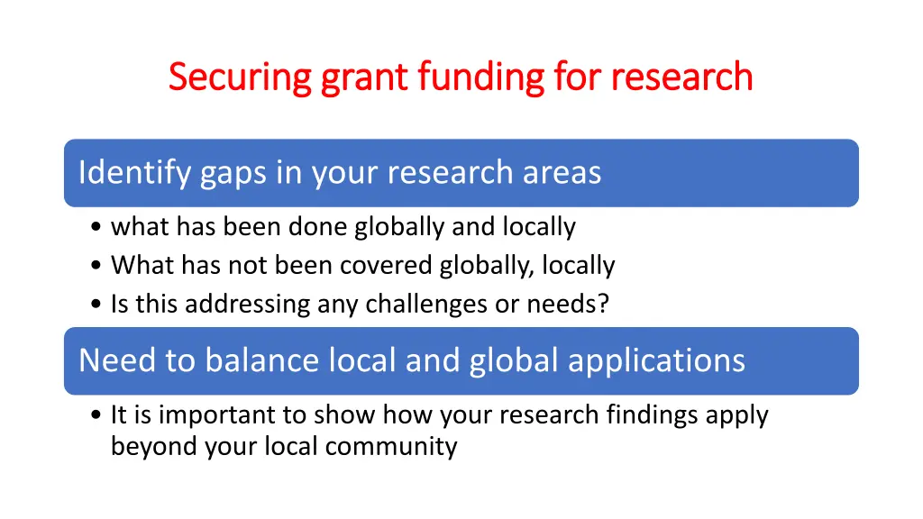 securing grant funding for research securing