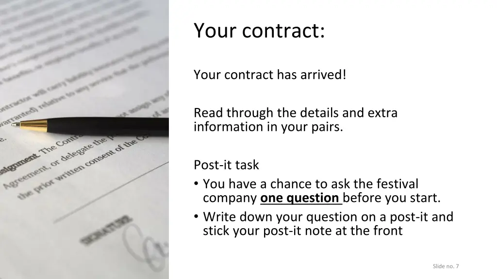 your contract