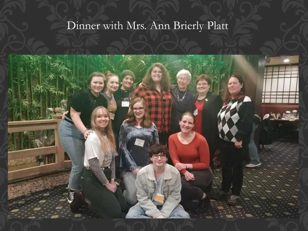 dinner with mrs ann brierly platt