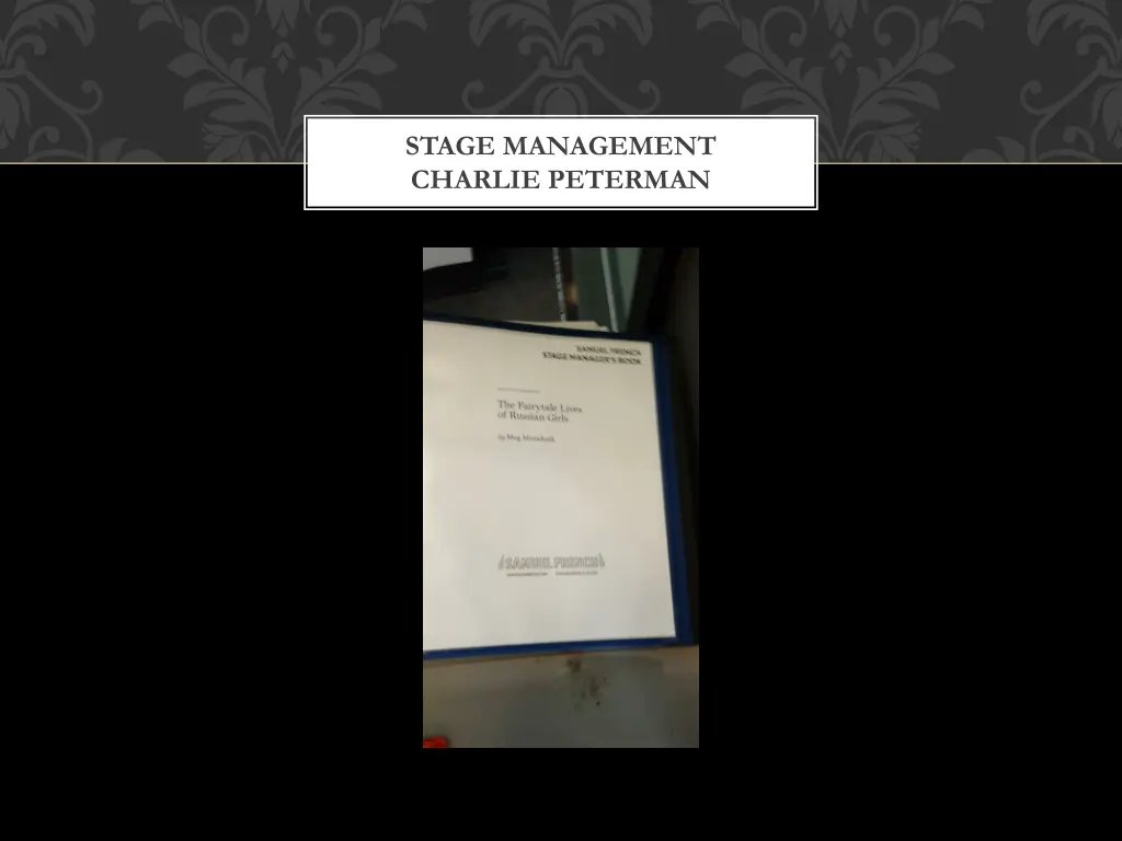 stage management charlie peterman