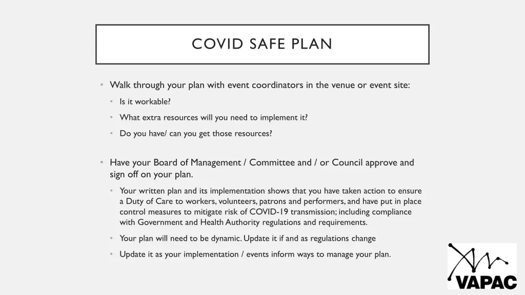 covid safe plan 1