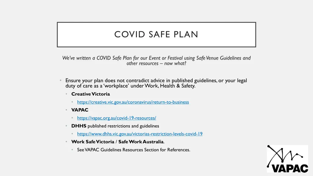 covid safe plan