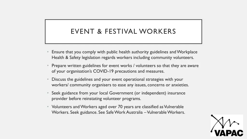 event festival workers