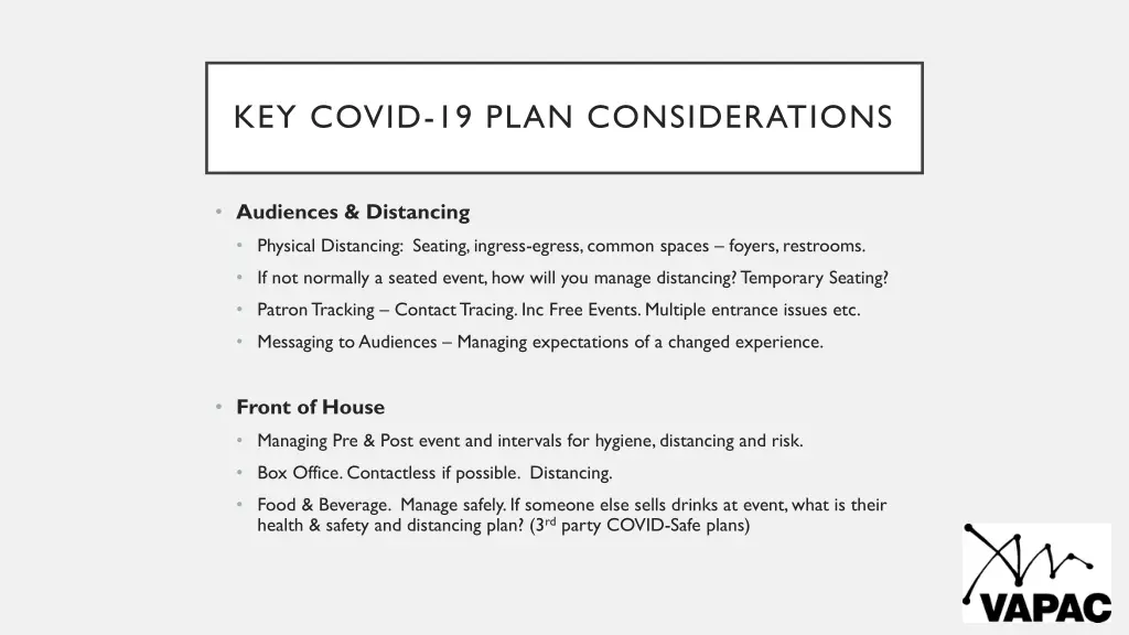 key covid 19 plan considerations 2