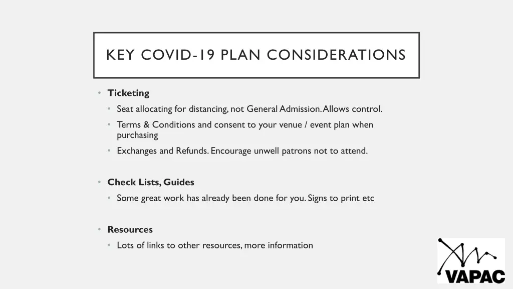 key covid 19 plan considerations 3