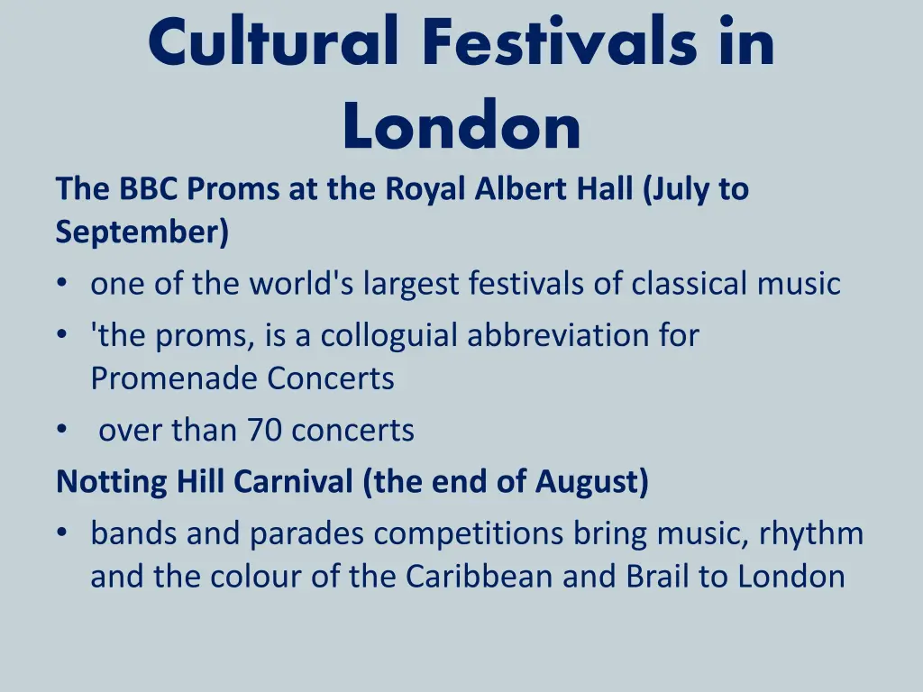 cultural festivals in london the bbc proms