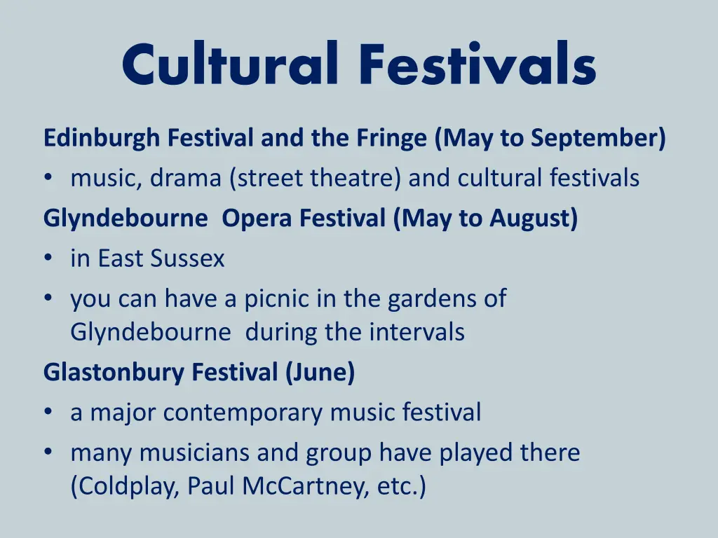 cultural festivals