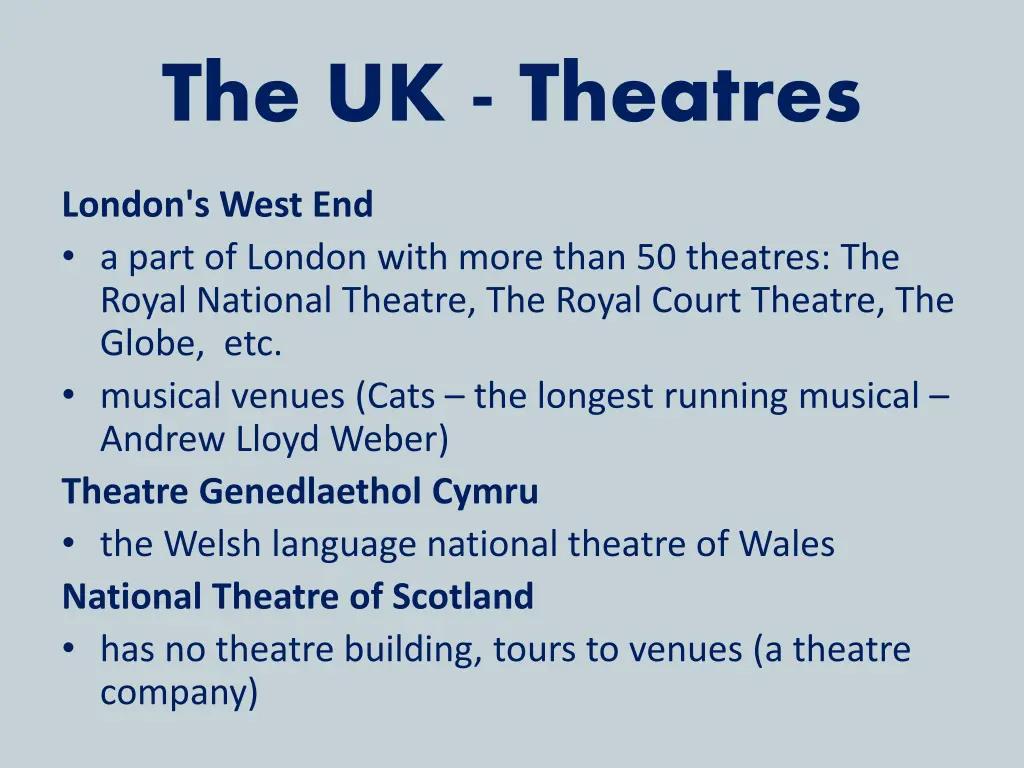 the uk theatres