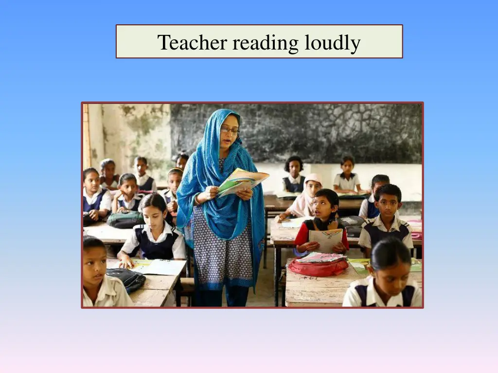 teacher reading loudly