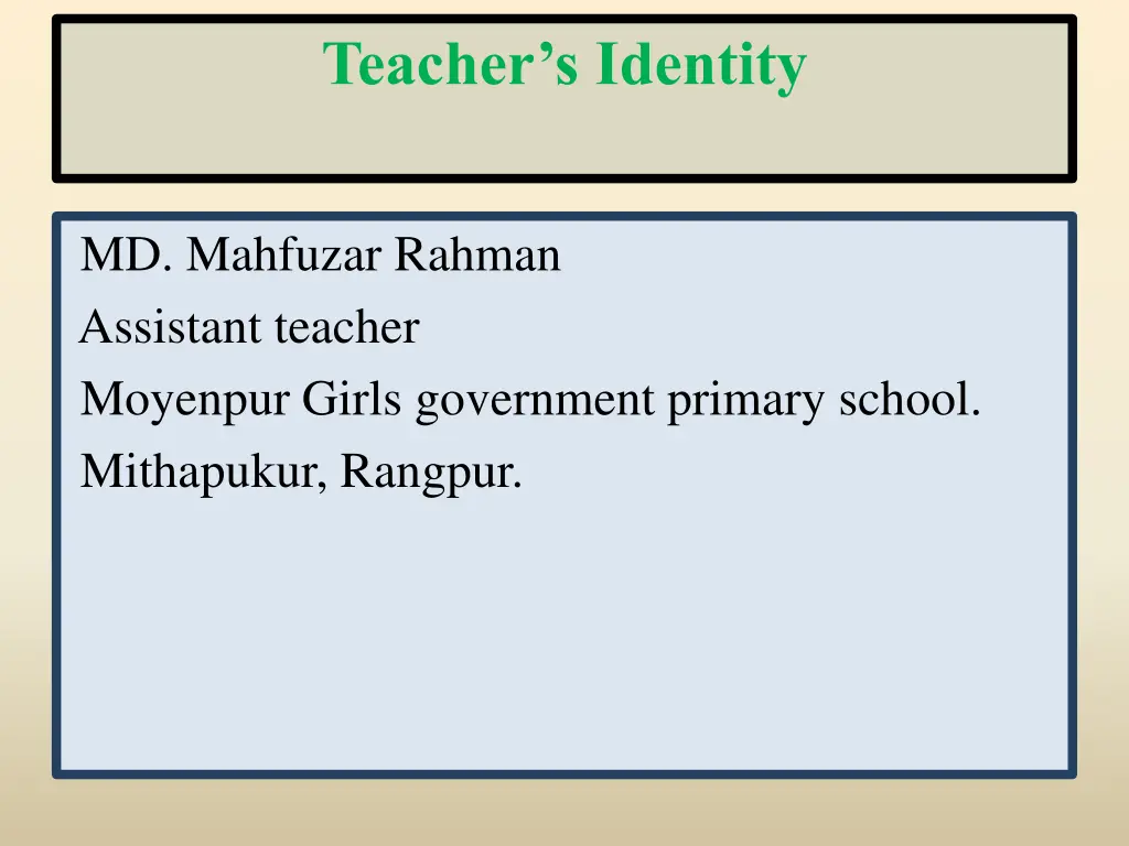 teacher s identity