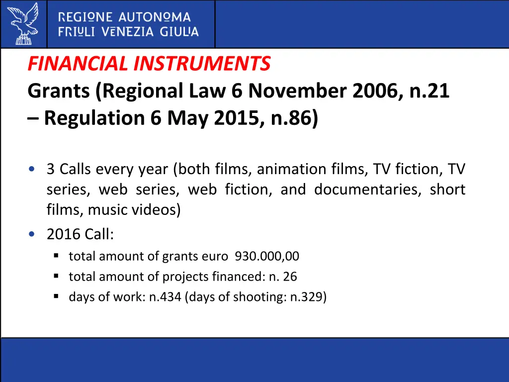 financial instruments grants regional 4