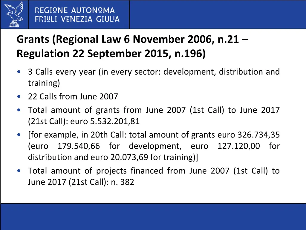 grants regional law 6 november 2006