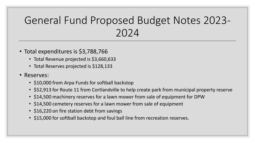 general fund proposed budget notes 2023 2024