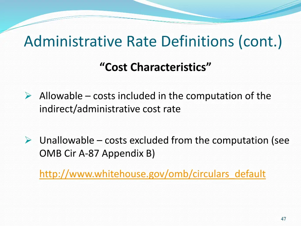 administrative rate definitions cont