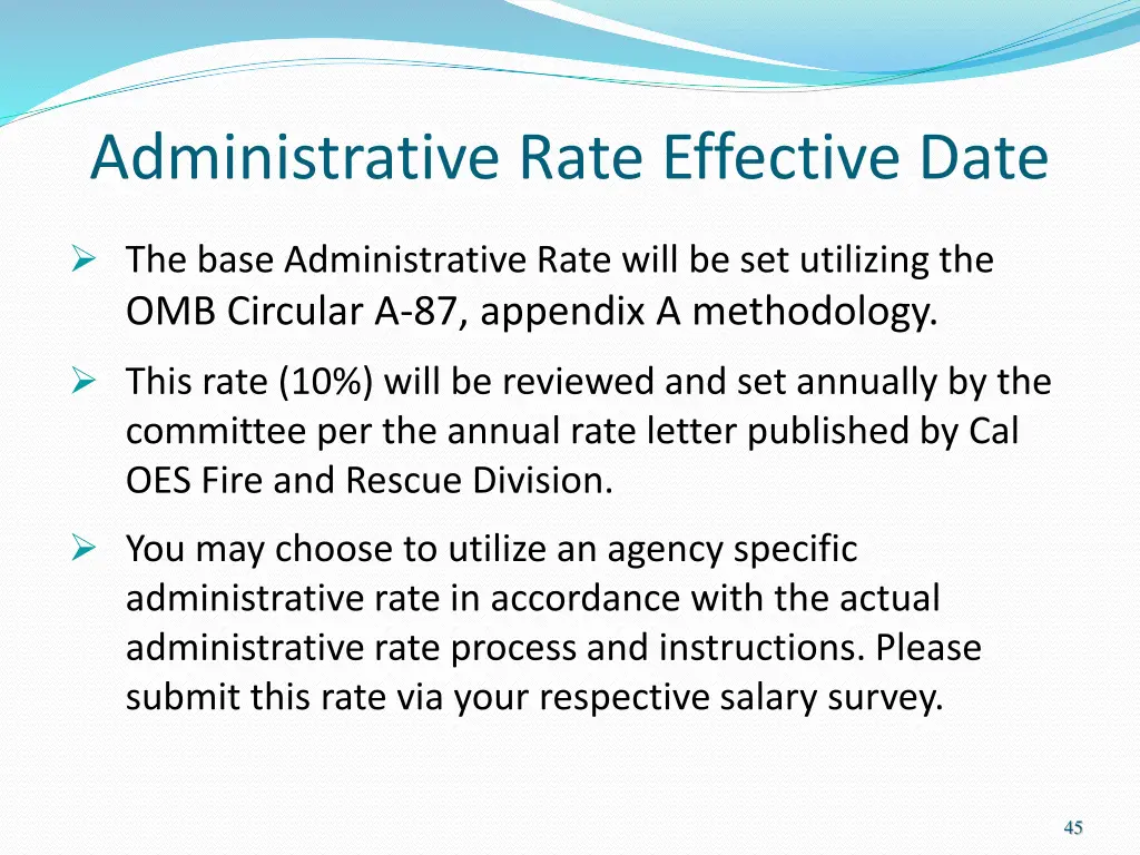 administrative rate effective date