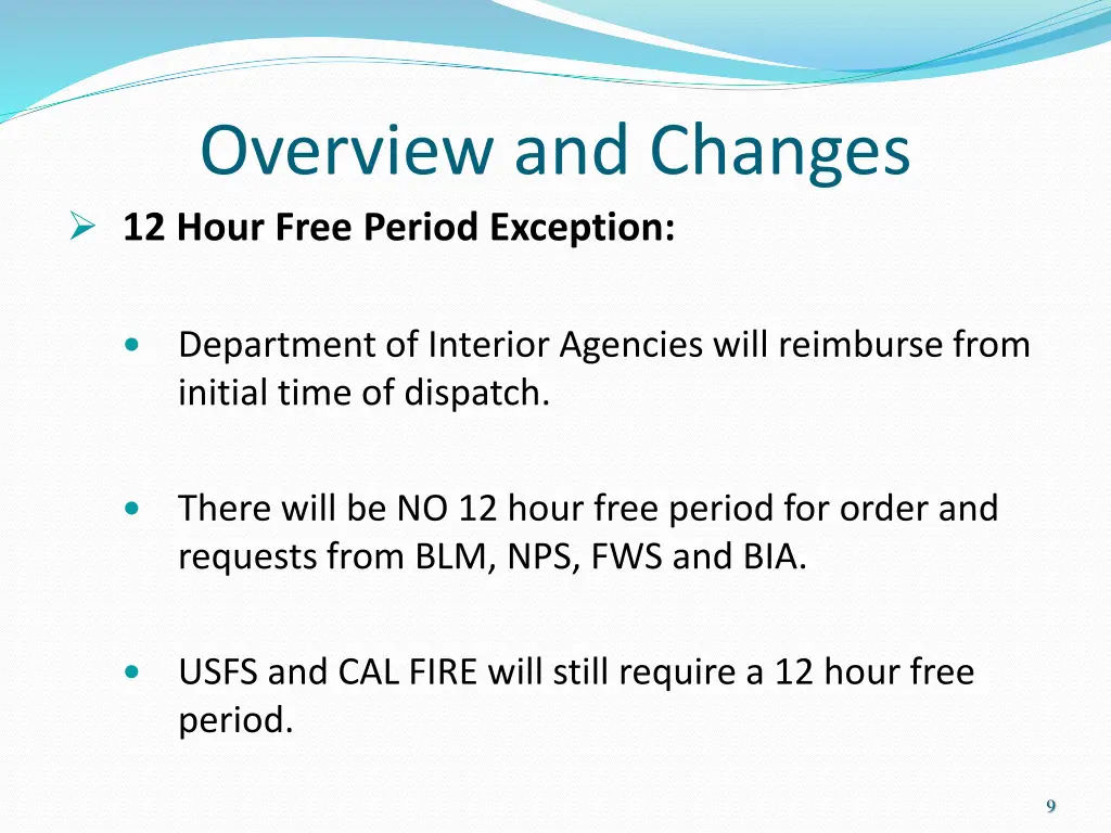 overview and changes 12 hour free period exception